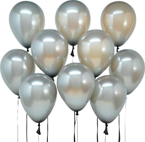 20 Adet 12 İnç 30 Cm Metalik Gümüş Balon Doğum Günü Süsleme