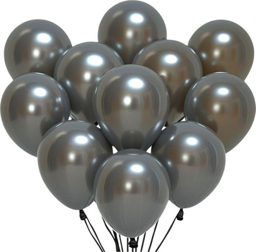 20 Adet 12 İnç 30 Cm Metalik Siyah Balon Doğum Günü Süsleme