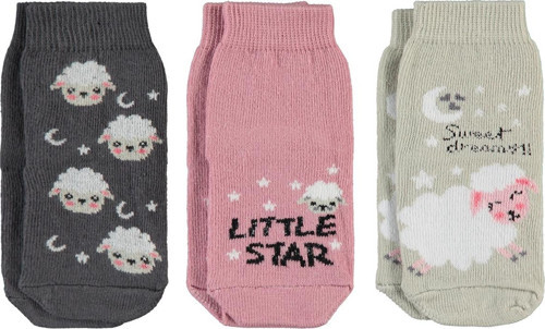 Kız Bebek 3'lü Çorap Set 6-18 Ay Pembe
