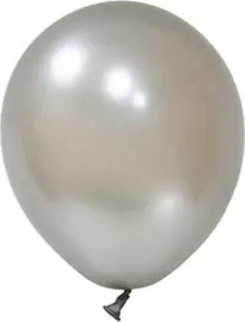 20 Adet 5 İnç 12,5 Cm Metalik Gümüş Balon Doğum Günü Süsleme