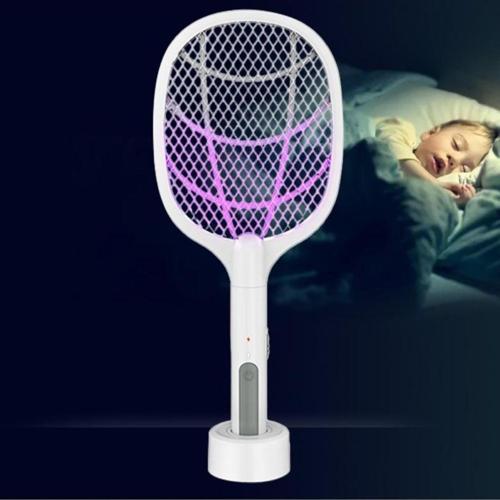 Elektrikli Sineklik Raket Usb Şarj Edilebilir Fly Uv İşık Lambası İle Şarjlı Sinek Öldürücü Tuzak