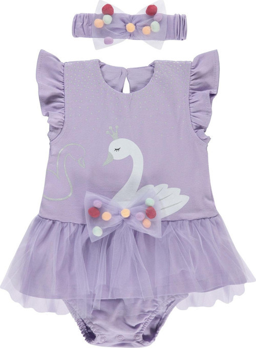 Kız Bebek Elbise 6-18 Ay Lila