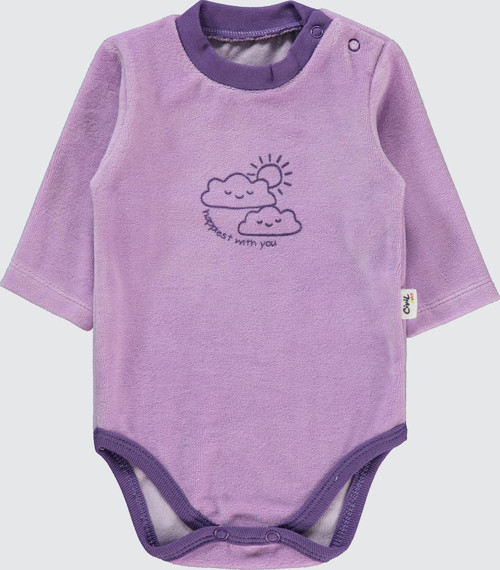 Kız Bebek Çıtçıtlı Badi 1-18 Ay Lila