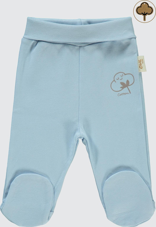 Bebek Organik Patikli Tek Alt 0-6 Ay Mavi