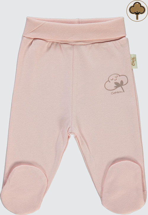 Bebek Organik Patikli Tek Alt 0-6 Ay Pembe