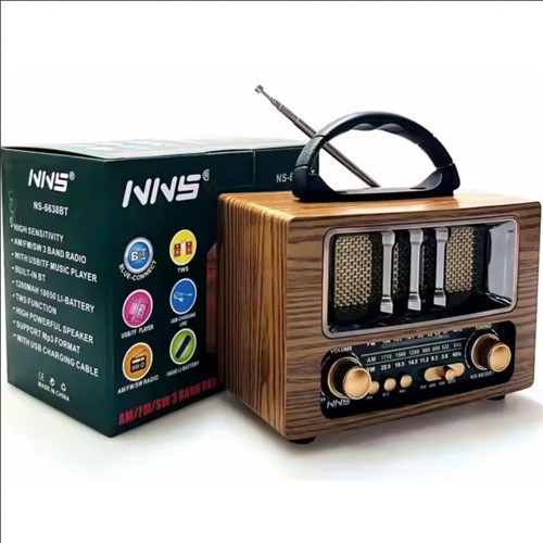Mini Nostaljik Radyo Bluetooth Speaker Şarjlı Sd Kart Usb Girişli Mp3 Çalar Kablosuz Hoparlör