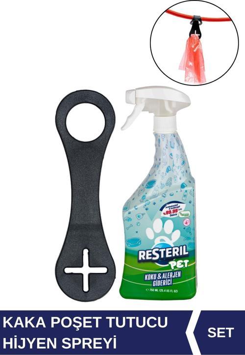 Köpek Kaka Poşeti Taşıma Aparatı + Parfümsüz Koku Alerjen Giderici Mama Kabı Temizleyici Sprey 750ml