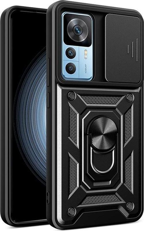 Xiaomi Mi 12T Uyumlu Kamera Koruma Sürgülü Standlı Tank Kılıf