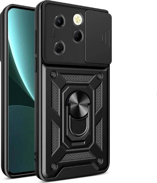 Tecno Spark 20 Pro 4G Uyumlu Kamera Koruma Sürgülü Standlı Tank Kılıf