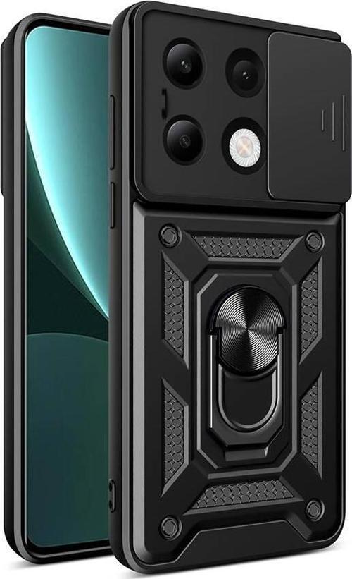 Xiaomi Redmi Note 13 4G Uyumlu Kamera Koruma Sürgülü Standlı Tank Kılıf