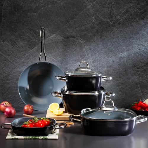 Gastronomie Master Seramik Derin Tencere 20 Cm-Siyah/Gri