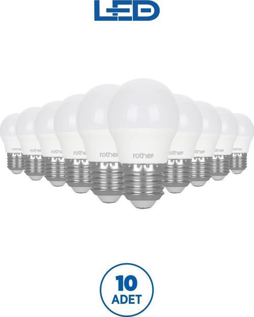 RTL09111-10 Rother G45 LED Ampul 6W E27 470 Lümen 4500K Gün Işığı Enerji Tasarruflu Ampul 10 Adet