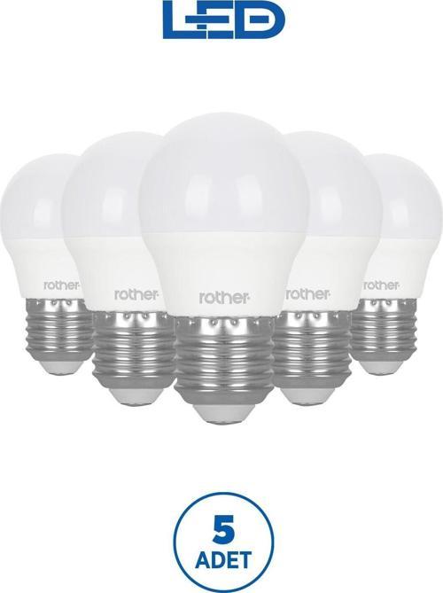 RTL09101-5 Rother G45 LED Ampul 6W E27 470 Lümen 6500K Beyaz Işık Enerji Tasarruflu Ampul 5 Adet