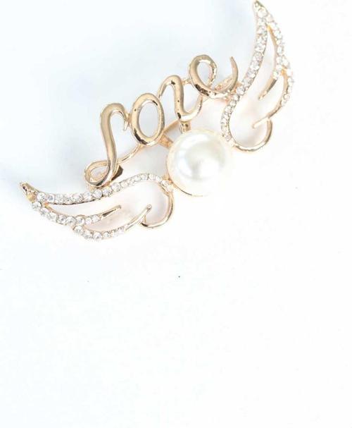 Zirkon Taşlı Metal Broş