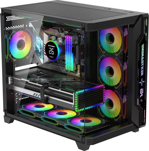 Sirius Black Argb Panel 7X Fan Kumanda Ve Kontrolcü Atx Boş Bilgisayar Kasası Siyah