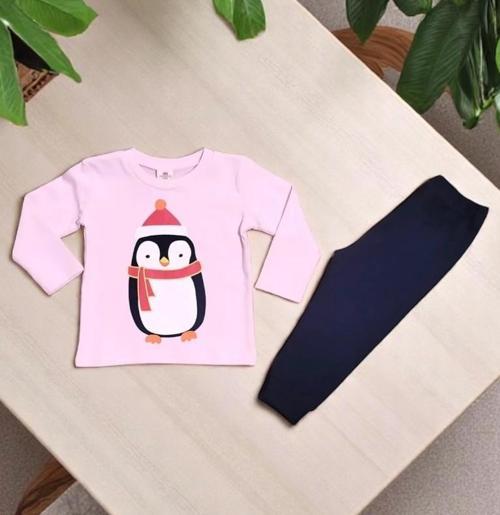 PENGUENLİ PİJAMA TAKIM Pembe
