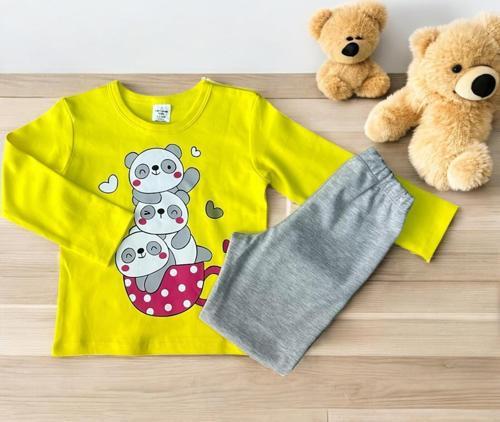 PANDALI PİJAMA TAKIM Sarı