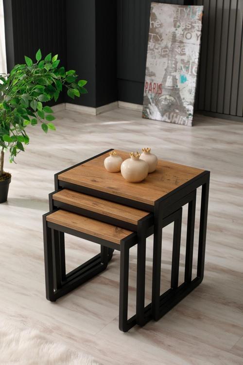 Üçlü Zigon Sehpa 50X40X52/45X40X46/40X40X40