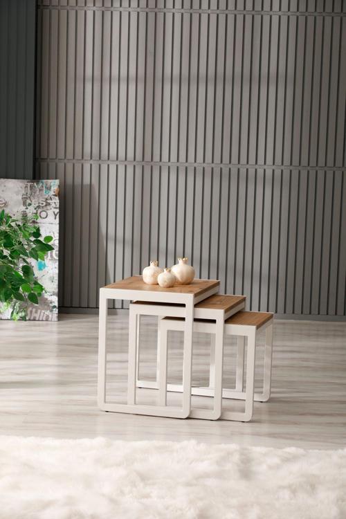 Üçlü Zigon Sehpa 50X40X52/45X40X46/40X40X40