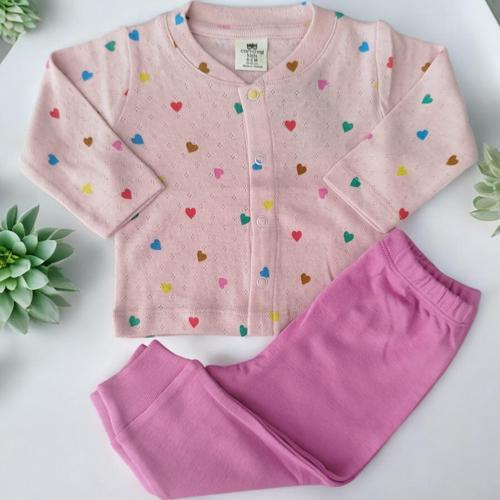 KALPLİ ÇITÇITLI BEBE PENYE İKİLİ TAKIM Fuşya