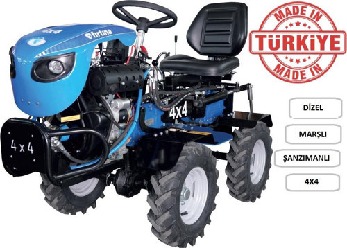 Bartech 4X4 22 Hp Dizel Mini Traktör Çapa Makinesi