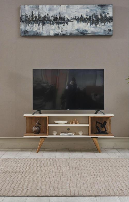 Ahşap Tv Sehpası 150X35X58 Cm Kapaksız 1 Orta Raflı