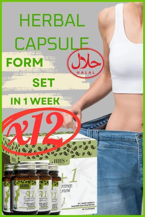 A1 Capsules L-carnitine Lepidium Kapsül Form Detox Detoks Ürünü 1 Kutu (12X30 ADET)