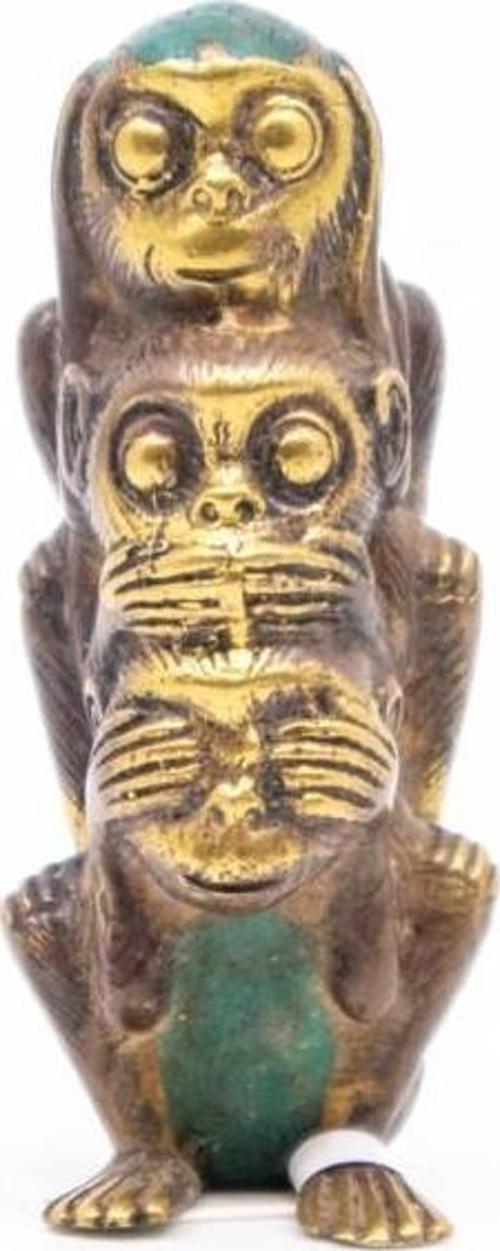 Pirinç Üç Maymun Figürü