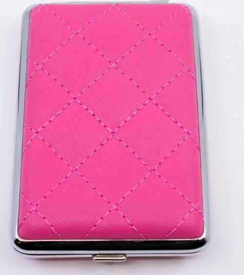 Kapitone İşleme Deri Kaplama Slim Tabaka - Pembe