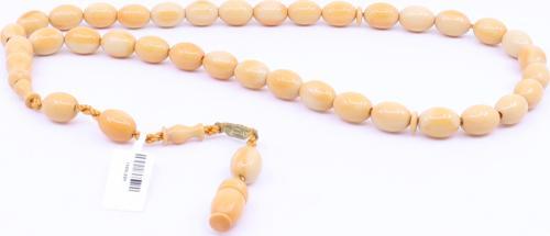 Arpa Kesim Sıkma Kehribar Tesbih 8,5 x 11,5 mm 1009