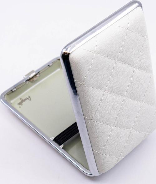 Kapitone İşleme Deri Kaplama Slim Tabaka - Beyaz