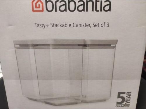 Brabantia Lıght Grey 3LÜ Plastik Kavanoz Seti 2X1,6L 1X3,5L (Elvin Home Concept