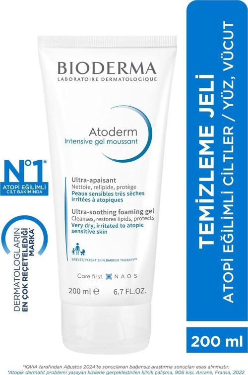 Atoderm Intensive Foaming Gel Çok Kuru Atopi Eğilimli Cilt Onarıcı Temizleme Jeli Niasinamid 200 ml