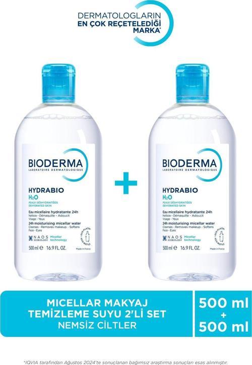 Hydrabio H2O Micellar Makyaj Temizleme Suyu 2'li Set Nemlendirici Yüz ve Göz Çevresi 500 ml