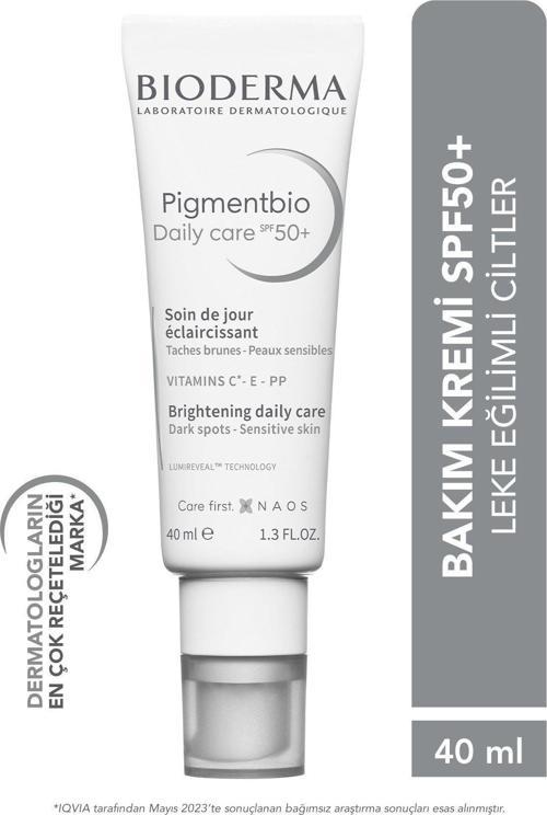 PİGMENTBİO DAİLY CARE SPF50 LEKE KARŞITI GÜNEŞ KORUYUCU E VE C VİTAMİNİ KREM 40 ML