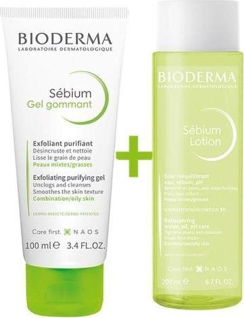 Sebium Gel Gommant Exfoliating Purifying Gel 100 Ml+ Sebium Lotion 200 Ml