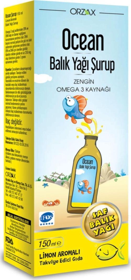 Balık Yağı Şurubu Limon Aromalı 150 ml