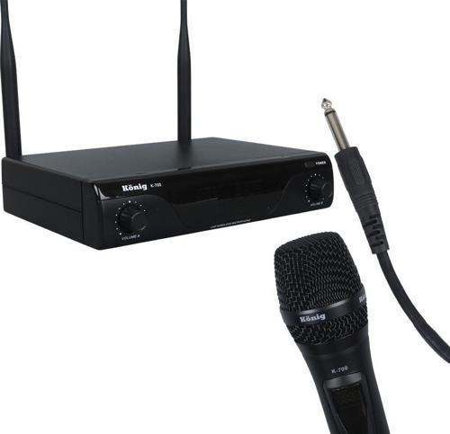 König K-700 E-E Profesyonel 663-694Mhz 2 El 2 Kanal Uhf 2X50 Kablosuz Telsiz Mikrofon