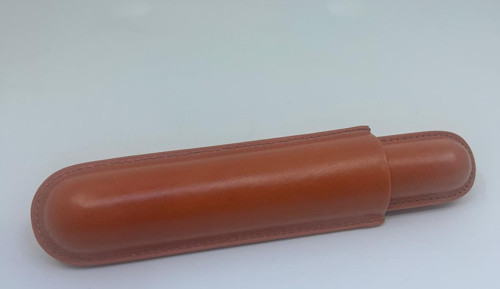 Deri Seyahat Humidor / Puro Saklama Kutusu Silindir - Taba
