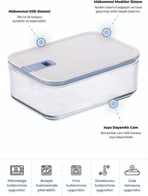 Perfect Seal Derin Cam Saklama Kabı 1600 ml