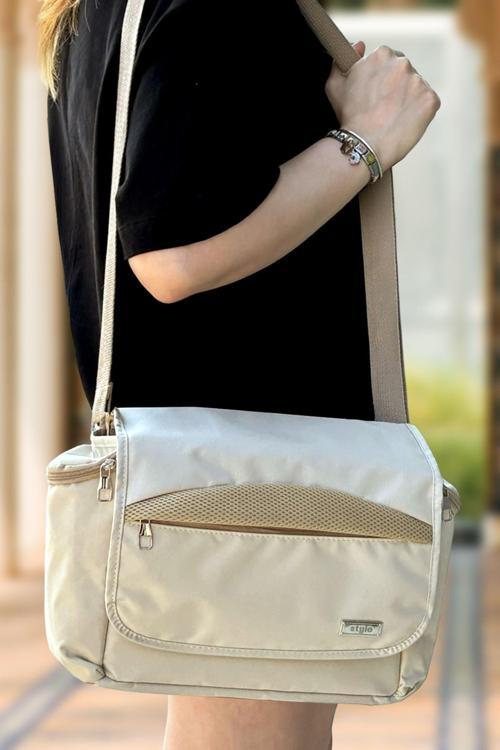 Stroller Bag Bebek Arabası Ve Omuz Çantası X Pro Termos Bölümlü - Bej