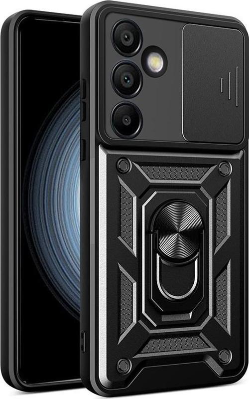 Samsung Galaxy S24 FE Uyumlu Kamera Koruma Sürgülü Standlı Tank Kılıf