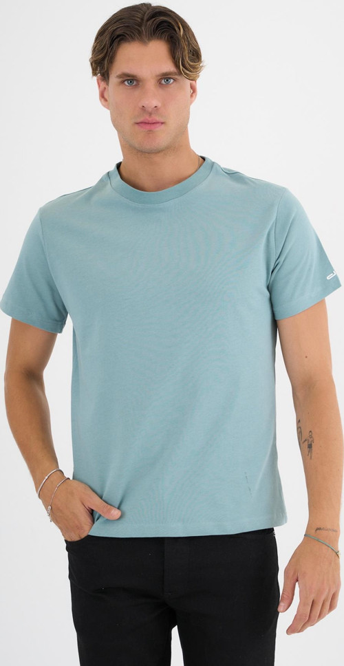 Erkek Yeşil %100 Pamuklu Standart Kalıp T-Shirt