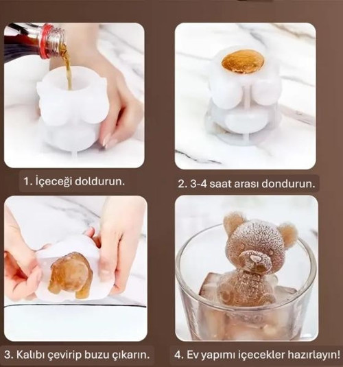 Ayı Şekilli Silikon Buz Kalıbı