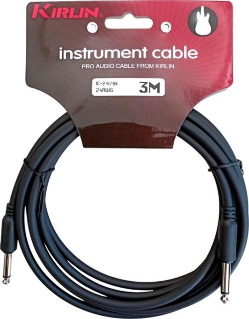 IC-241-3M BK Gitar Kablosu 3 Metre Enstruman Kablosu 24 AWG 1/4 MONO PLUG