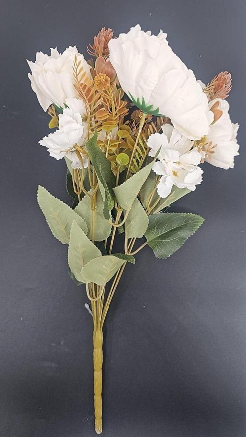 Büyük Kafalı Lotus Çiceği Krem Renkli 42 Cm