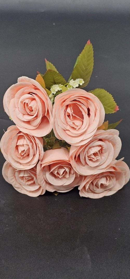 Büyük Kafalı Lotus Çiçeği Pudra Rengi Ev Dekor Saksı Çiçeği 35 Cm