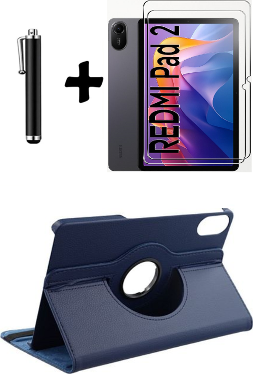 Xiaomi Redmi Pad 2 11 Inç 2025 360° Dönebilen Standlı Tablet Kılıfı Ekran Koruyucu ve Kalem Seti