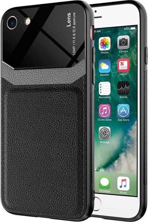 iPhone SE 2020 Kılıf ​Deri Görünümlü Emiks Kapak