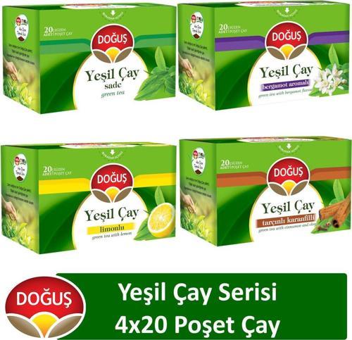 Yeşil Çay Serisi 20'li x 4 Adet (Sade, Bergamotlu, Limonlu, Tarçınlı Karanfilli)